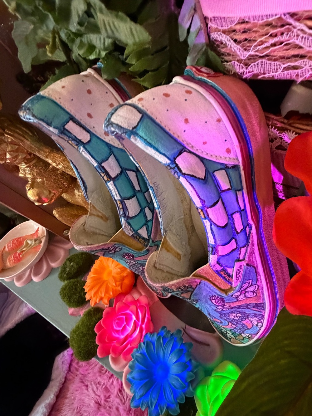 Vans Slip-On Sneakers with Hand-Drawn Octopus Art by Swhitey - Picture 10 of 12